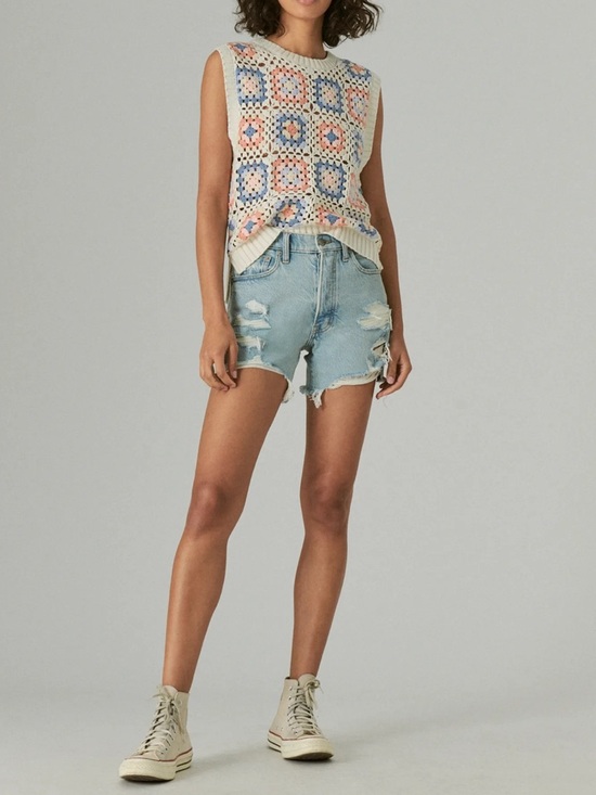 Lucky Brand Tops - Lucky Brand • Crochet Geo Sweater Tank